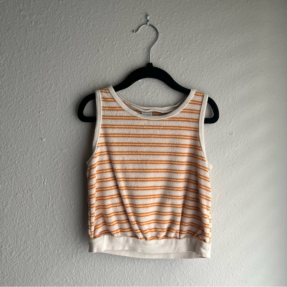 Striped Yellow and White Girl’s Tank Top
